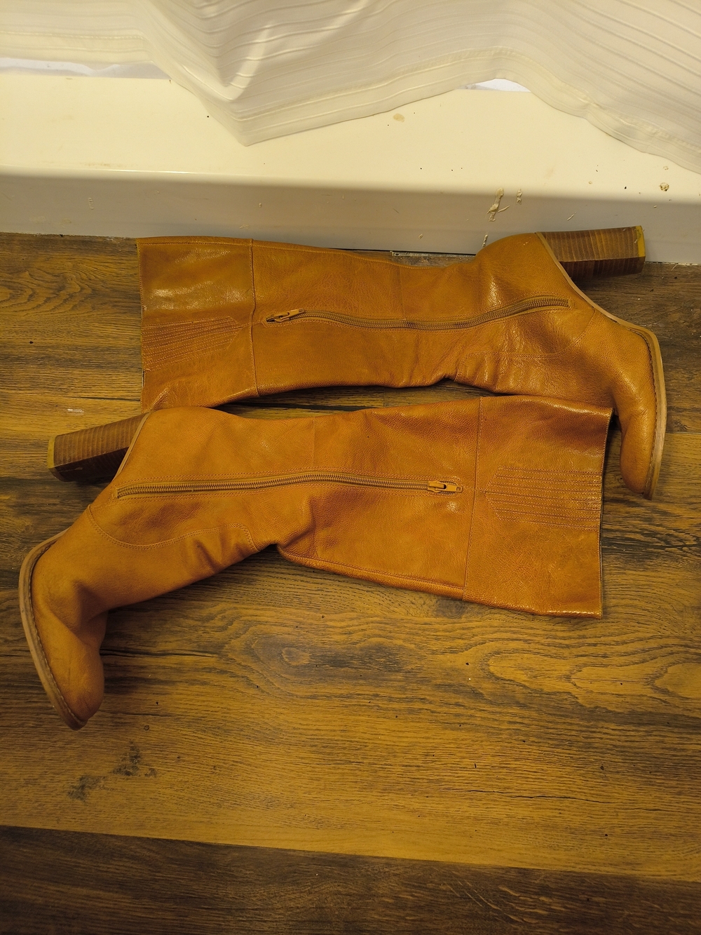 Nine West Cognac Over-The-Knee Leather Boots